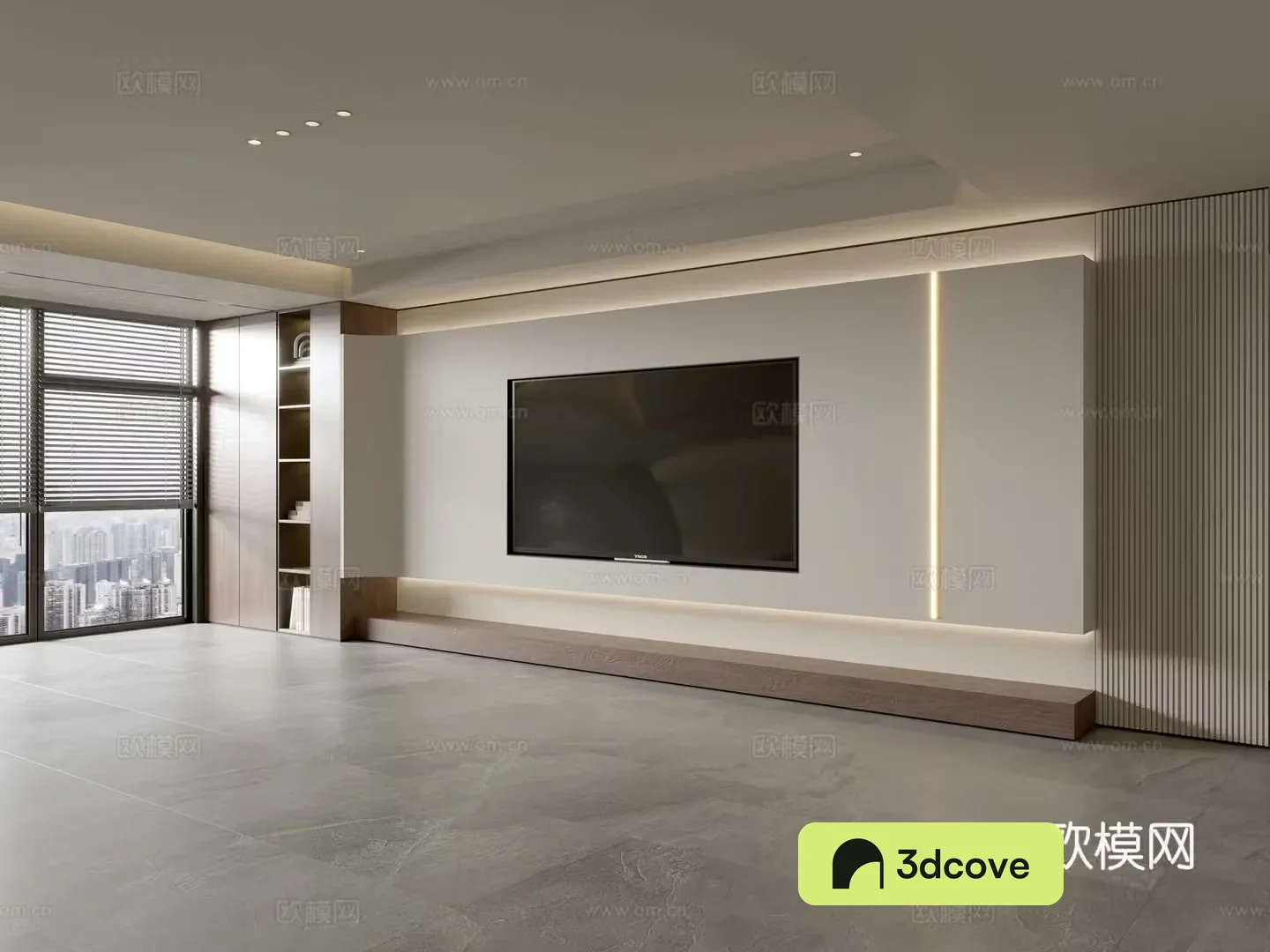 Modern creamy living room light luxury TV background wall creamy TV background wall full wall TV cabinet