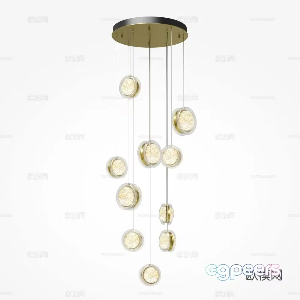 Modern crystal chandelier 3d model