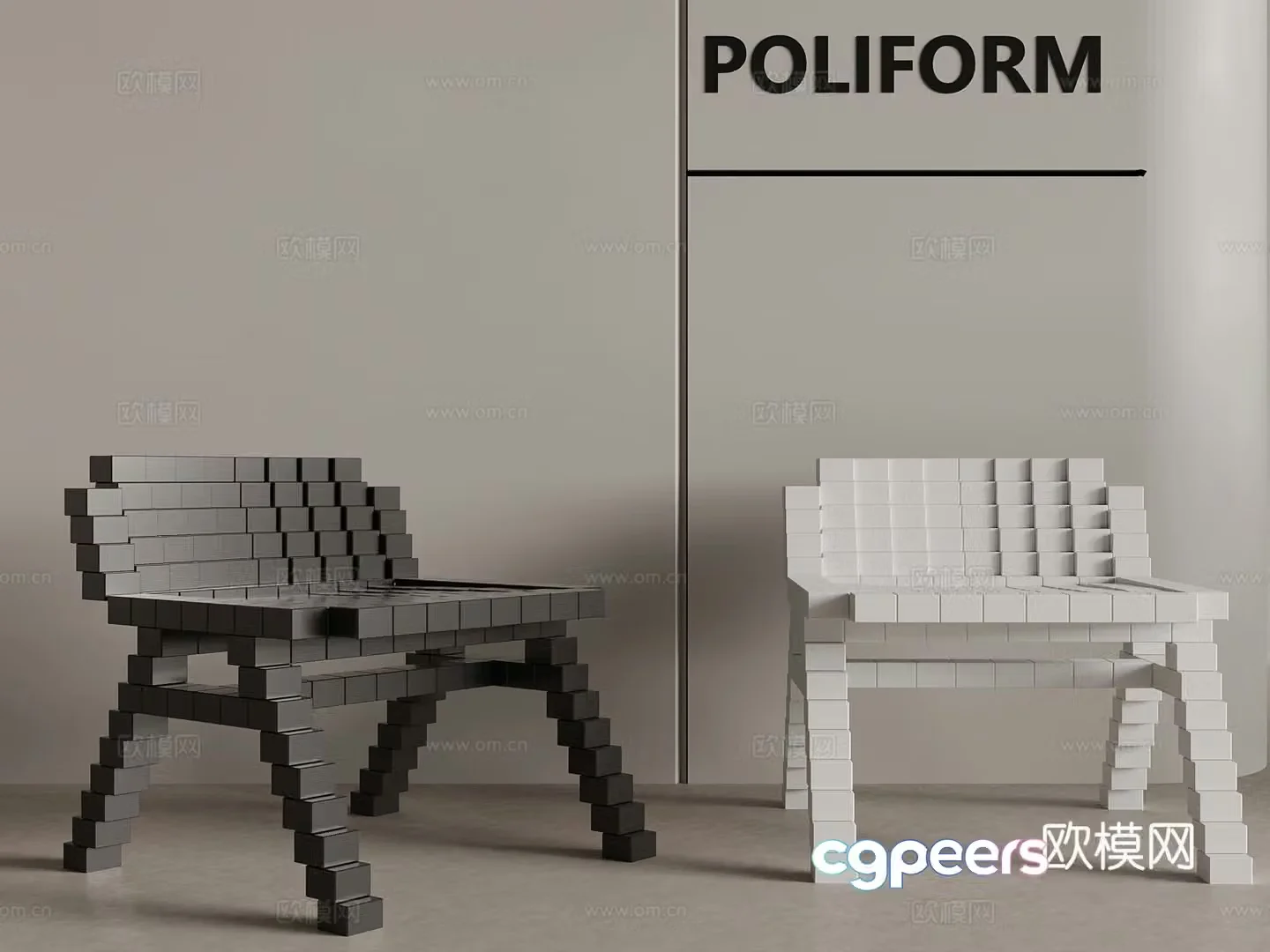 Modern art leisure chair abstract leisure chair 3d model
