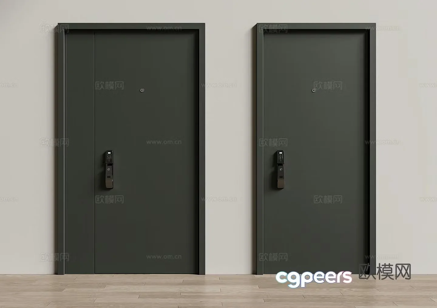 Modern security door security door lock single-open door mother and child door 3D model