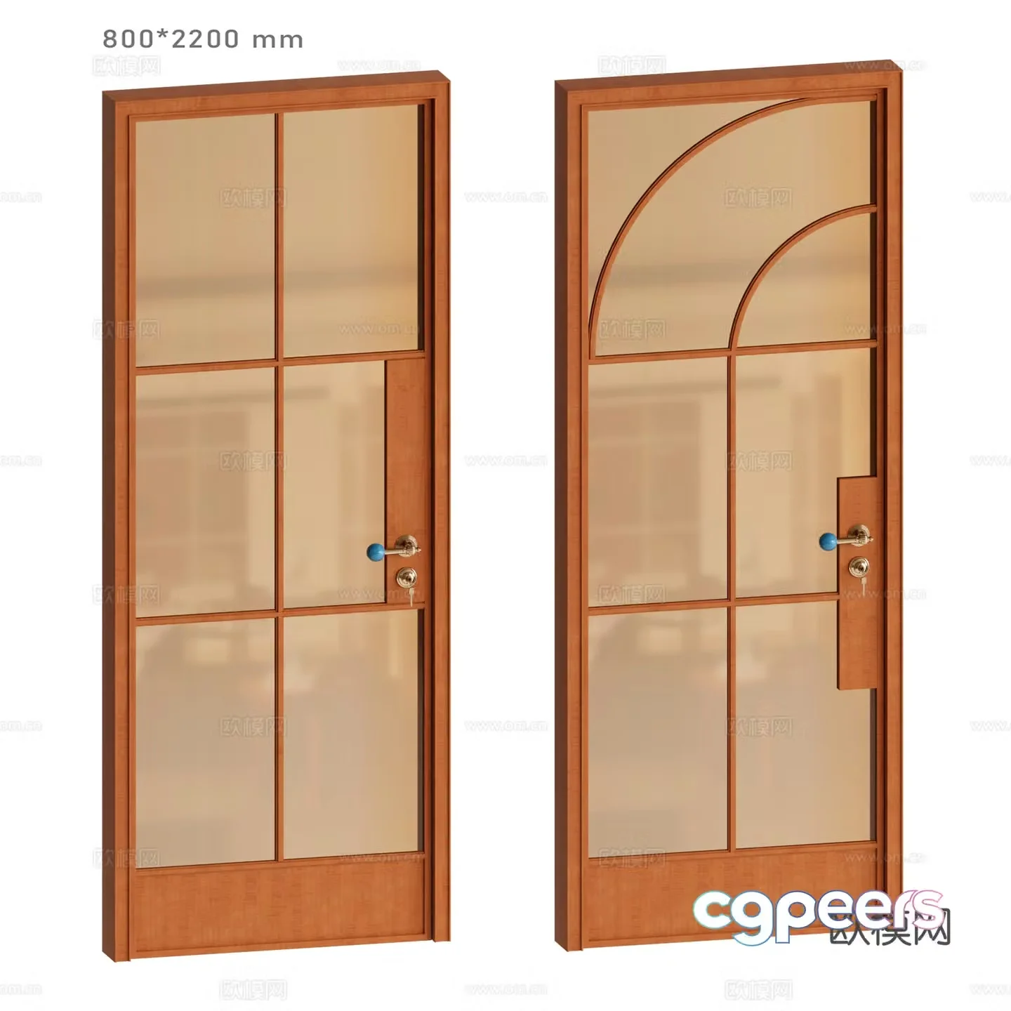 French glass door 3d model