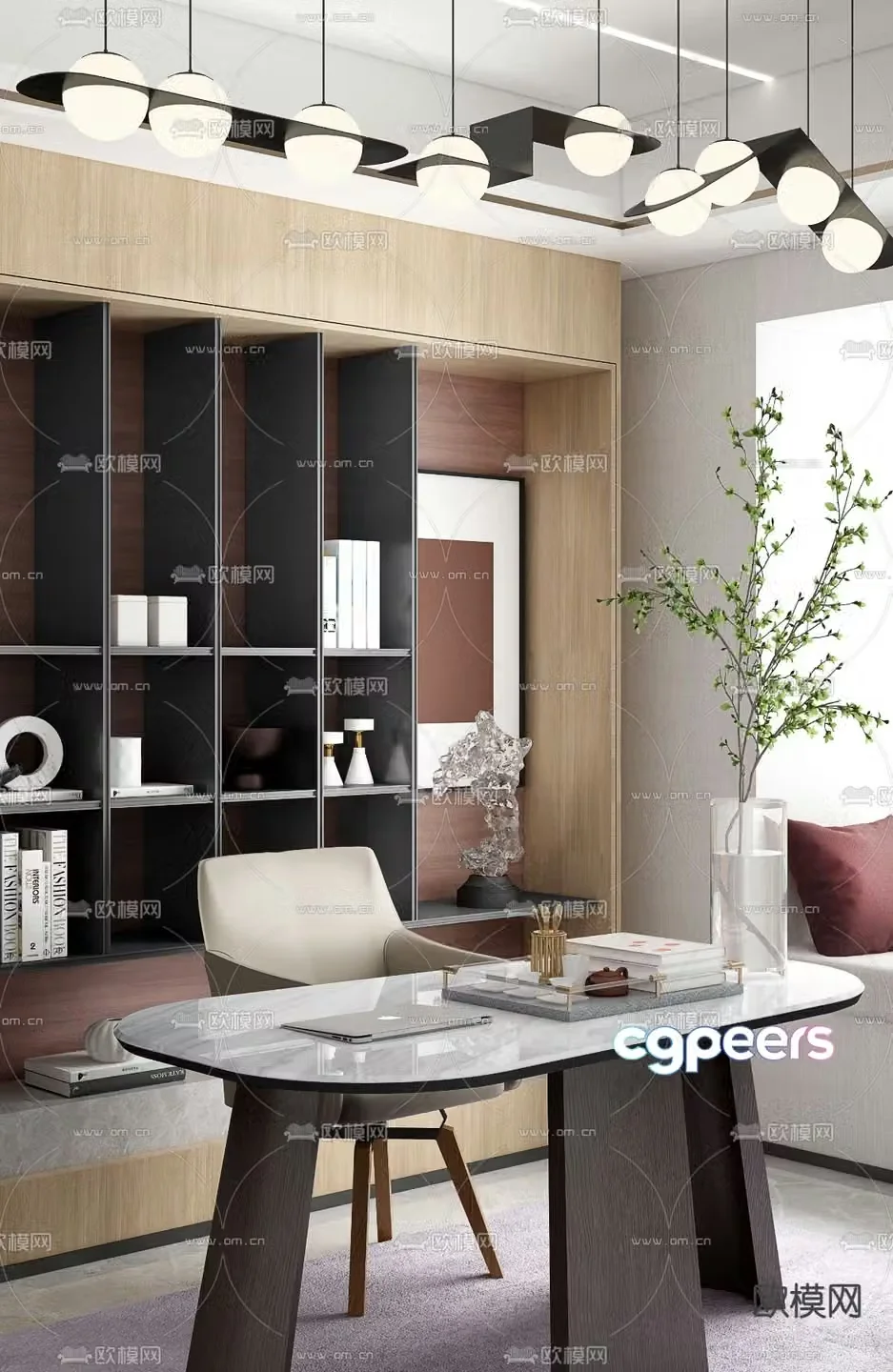 Salavi Design Modern Study Room 3D Model
