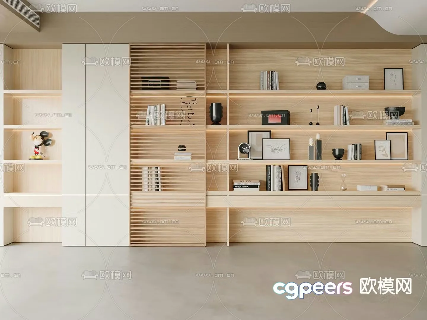 Wasabi Wind Bookcase Showcase 3D Model