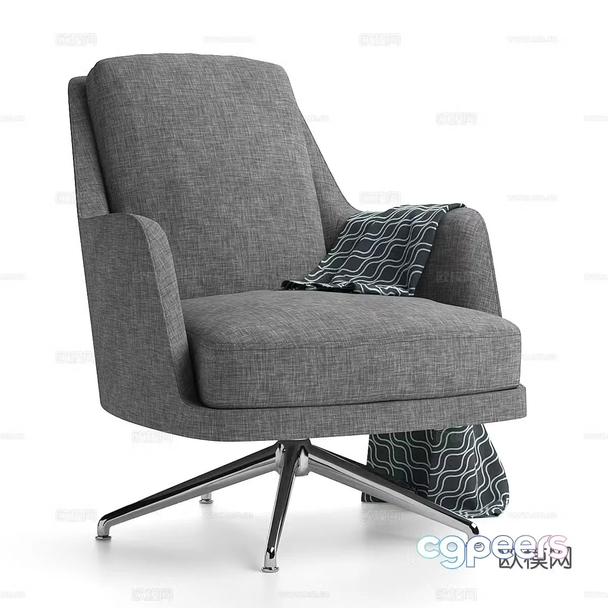 Modern Italian fabric office chair 3d model
