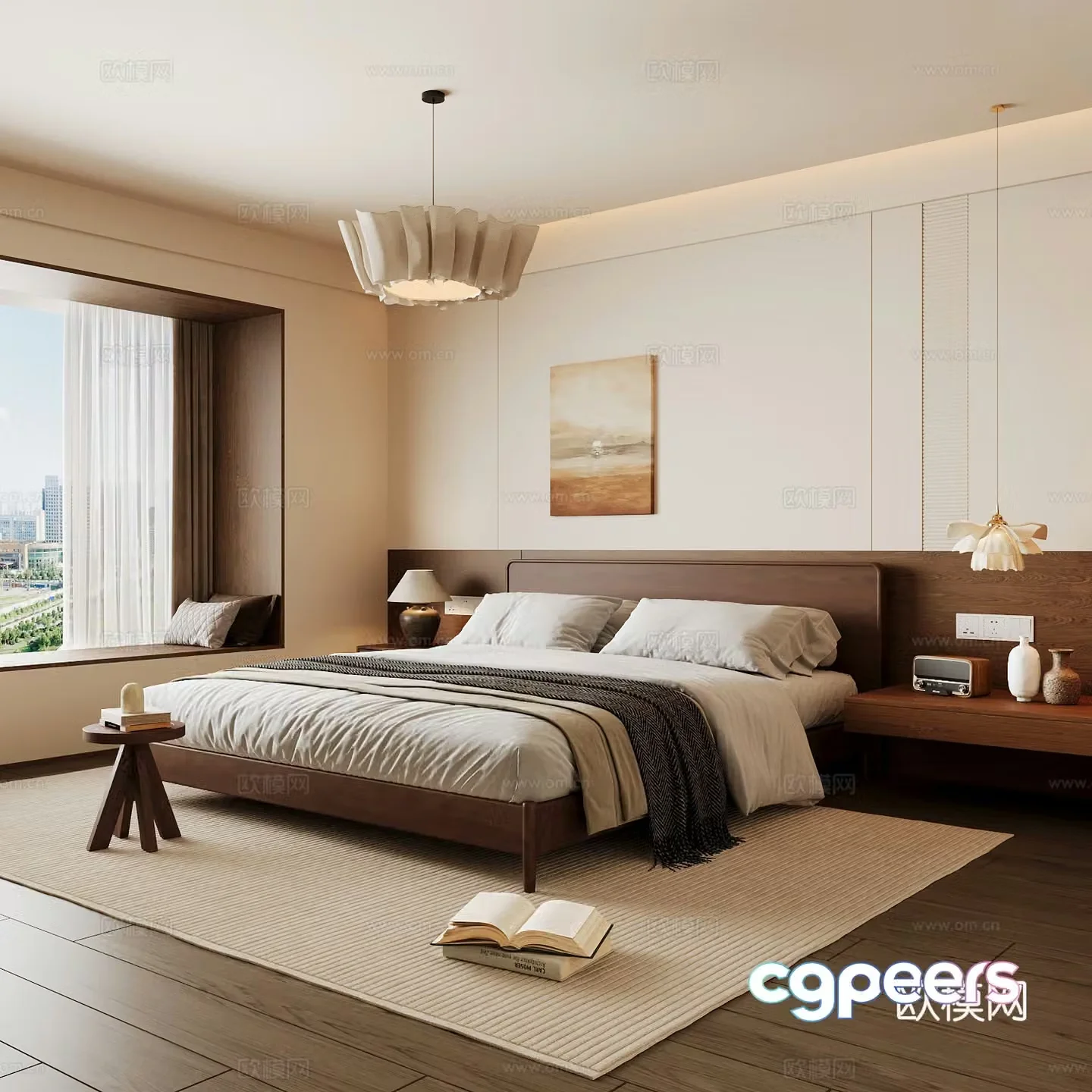 Wasabi Middle Ages Home Bedroom Wasabi Wind Bedroom Secondary Bedroom Master Bedroom Bathroom Window Bedroom 3D Model