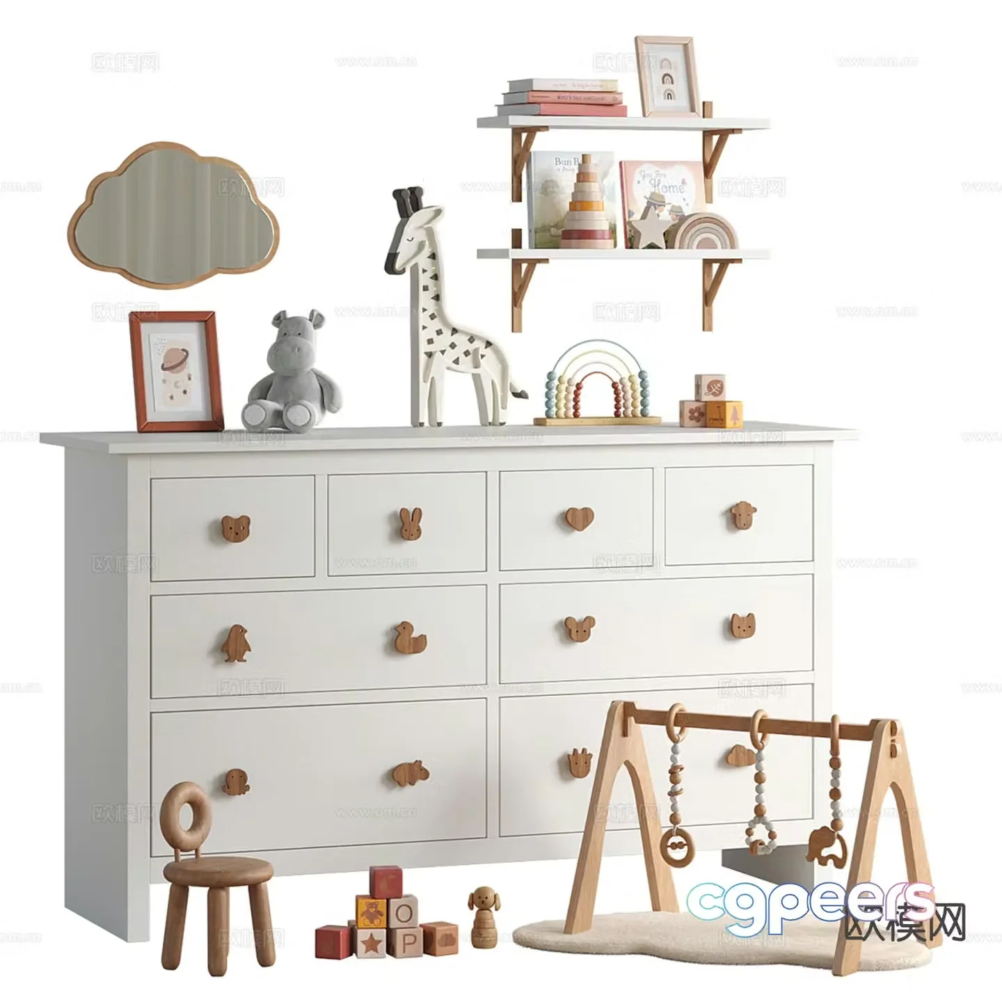 Children’s cabinet storage cabinet 3d model