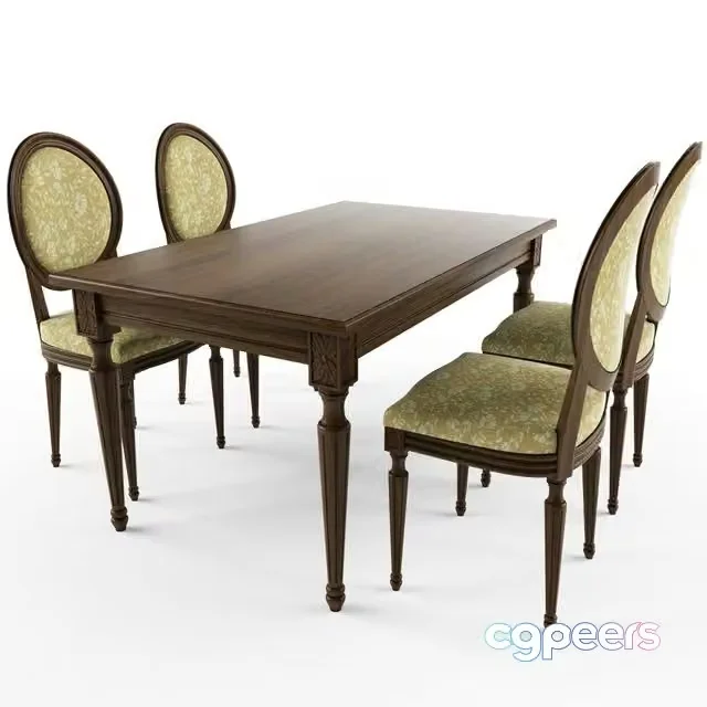 3ds Max Free – Table with chairs Maria Rosa