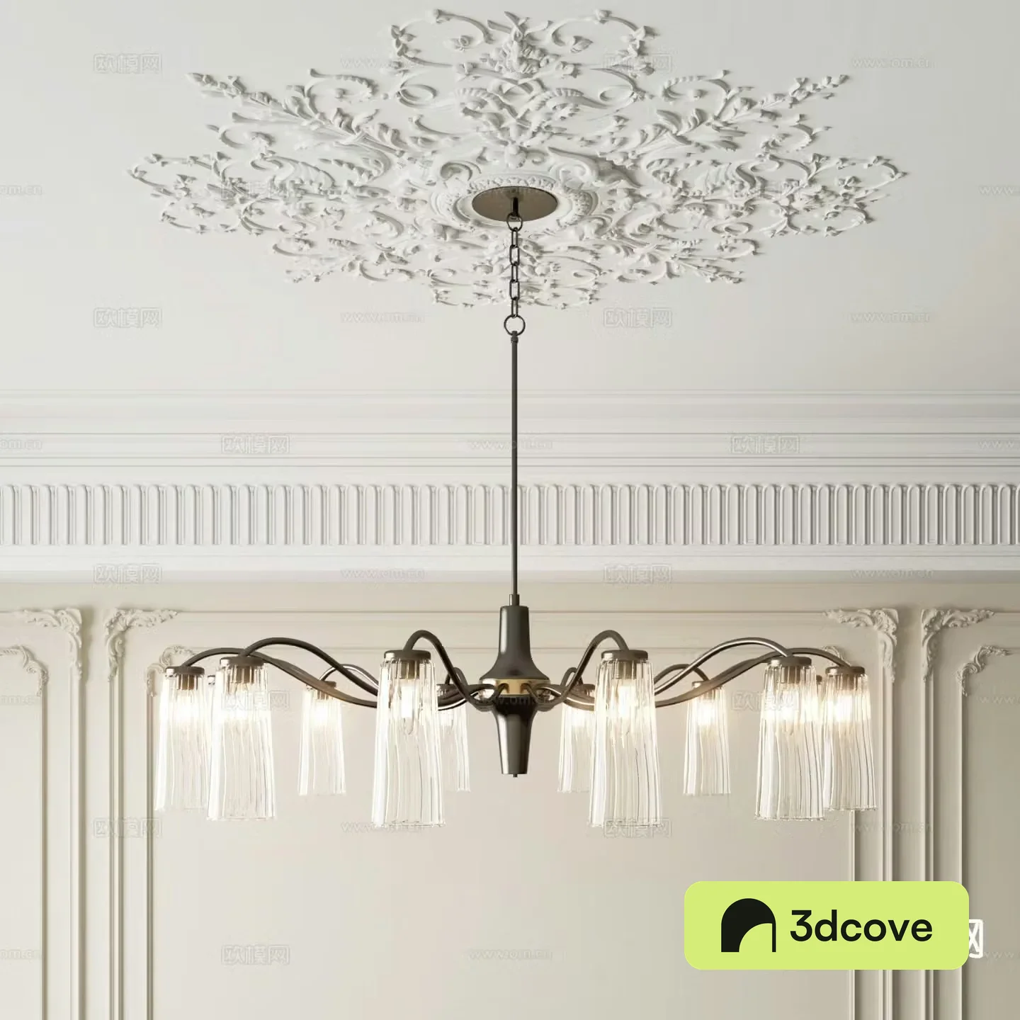 French glass chandelier