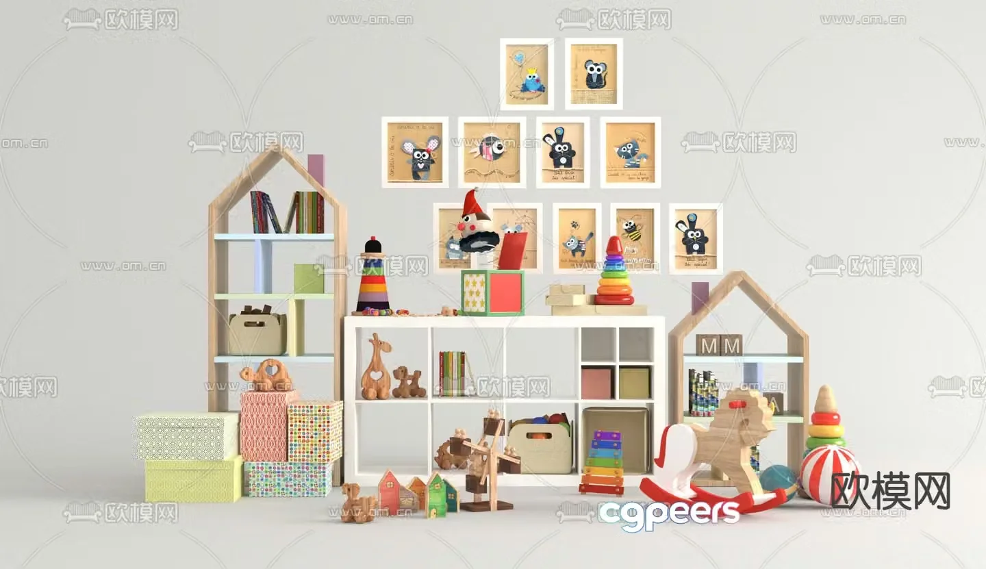 Modern children’s toy cabinet 3d model