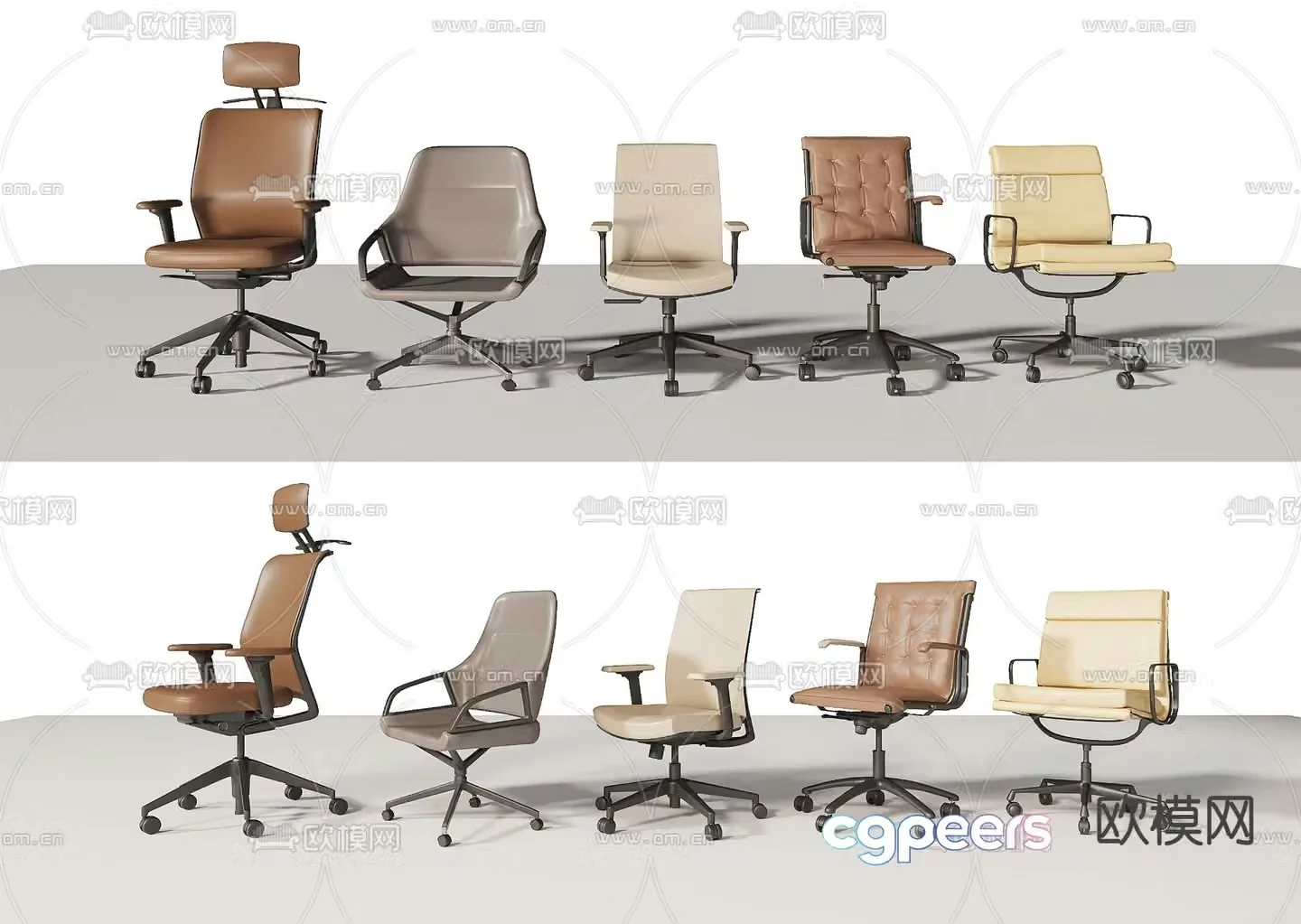 Staff chair executive chair office chair 3d model
