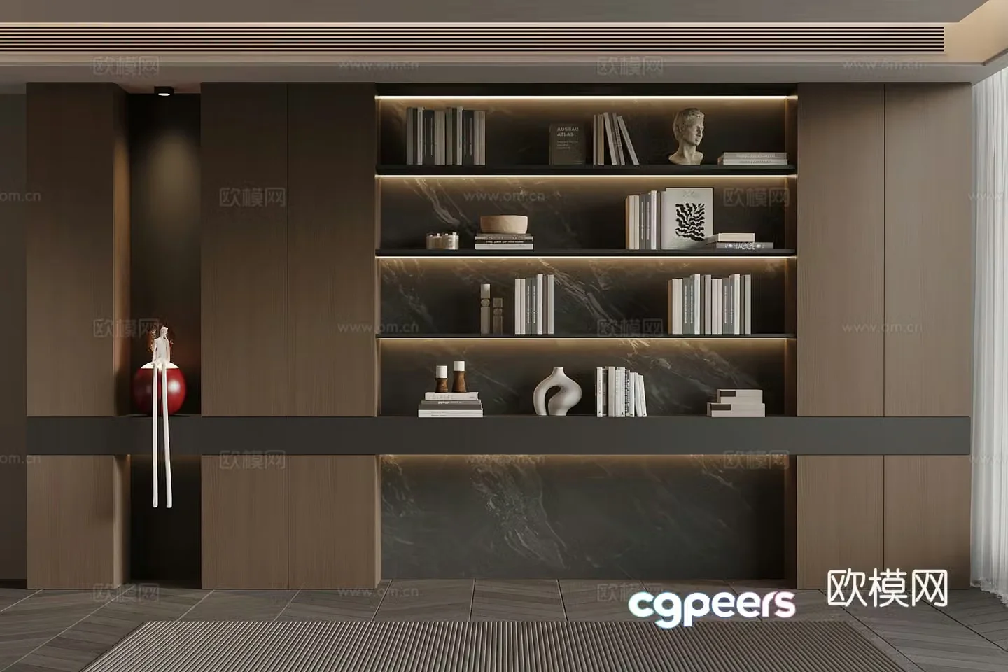 22 Italian bookcase Book ornaments Sculpture 3D model