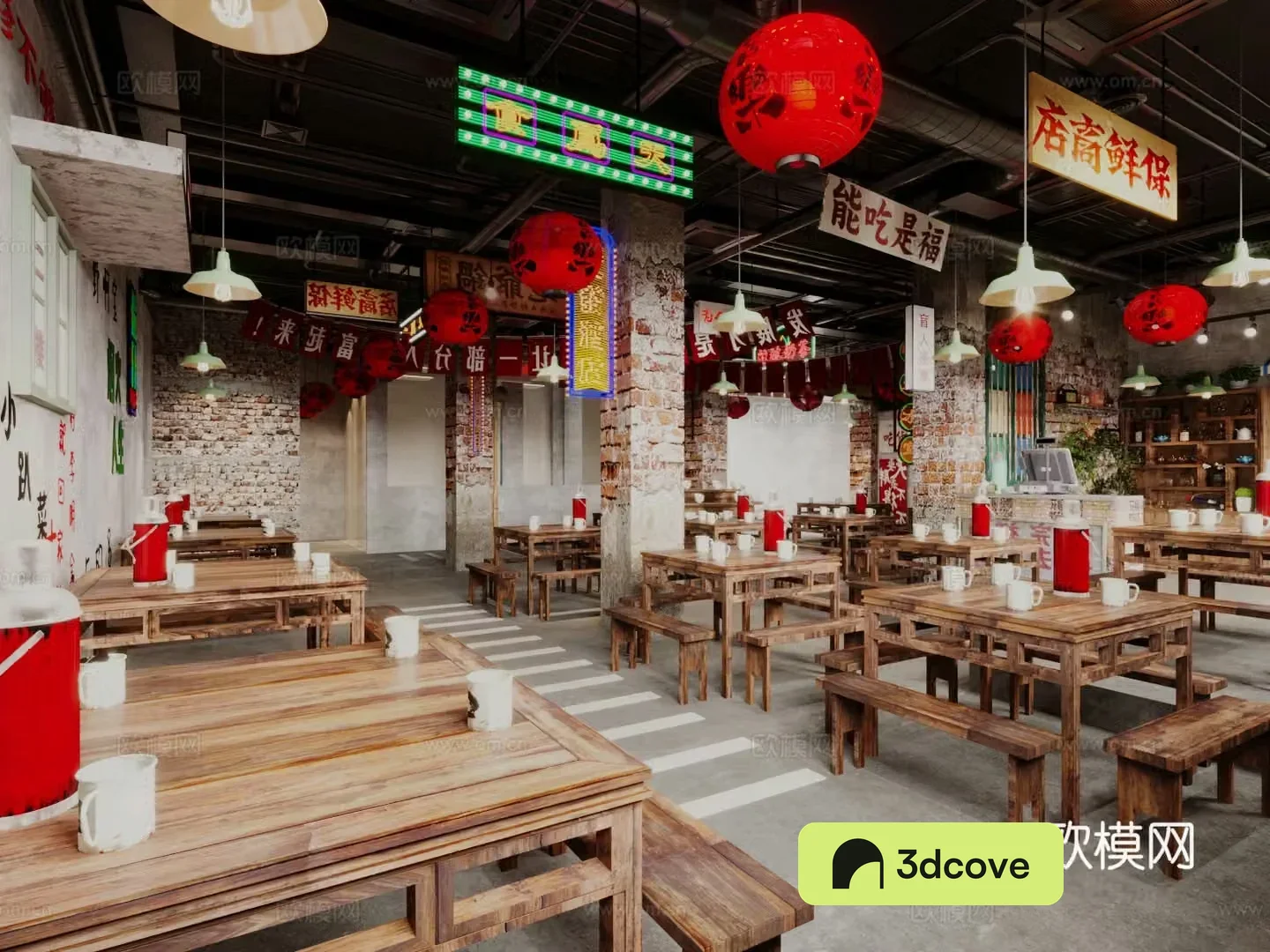 Industrial style hot pot restaurant barbecue restaurant