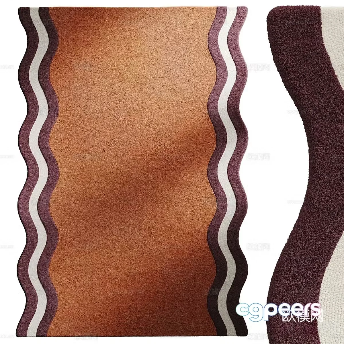 Special-shaped carpet Irregular carpet 3D model