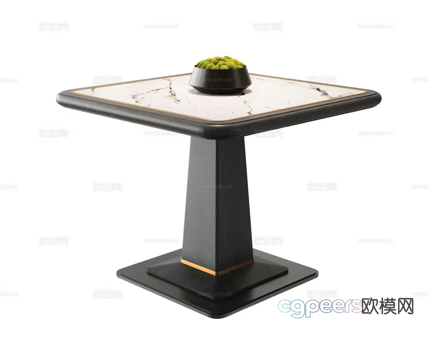 Square table dining table 3d model