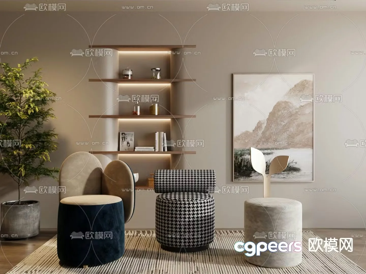 Single sofa sofa chair 3d model