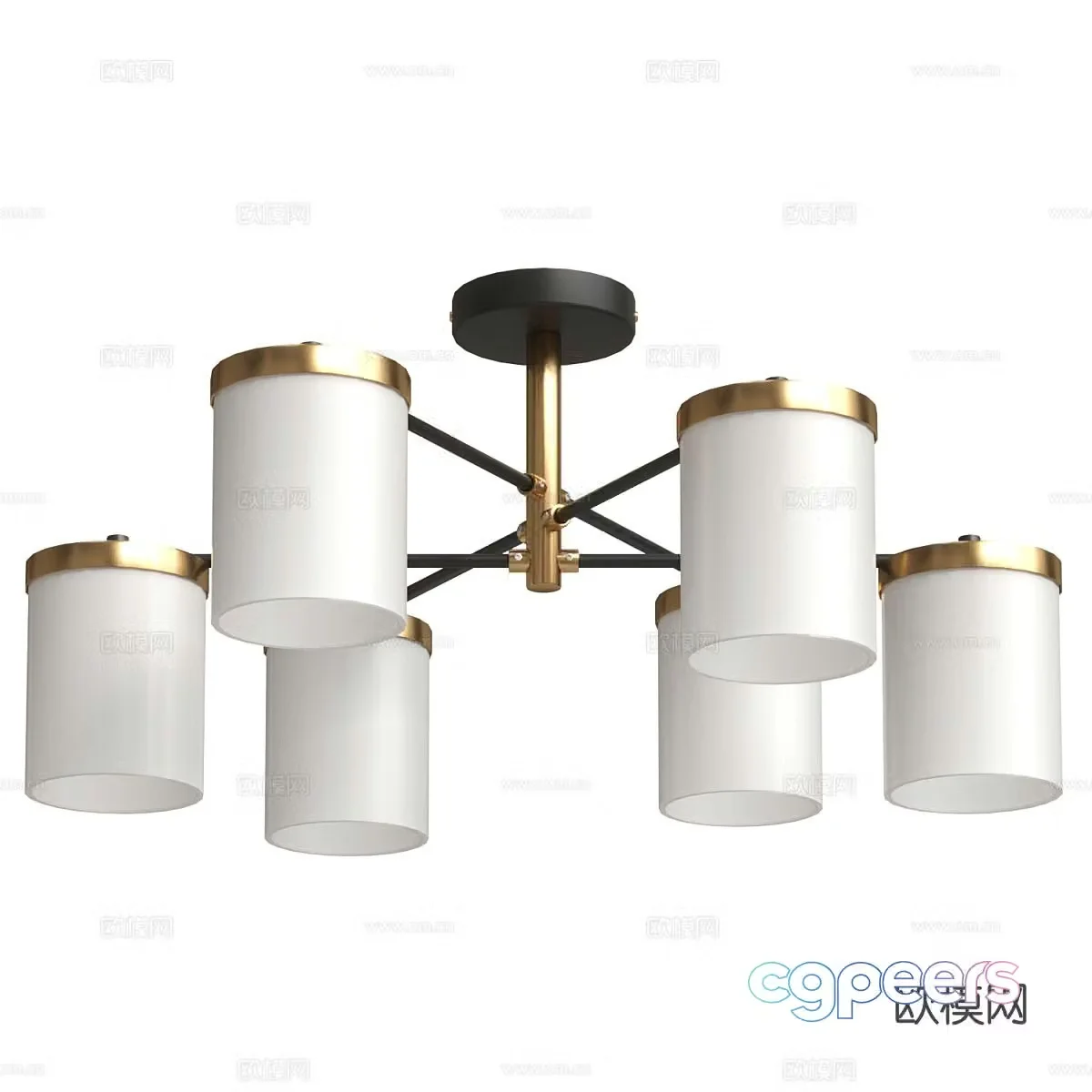 Light luxury chandelier restaurant chandelier 3d model