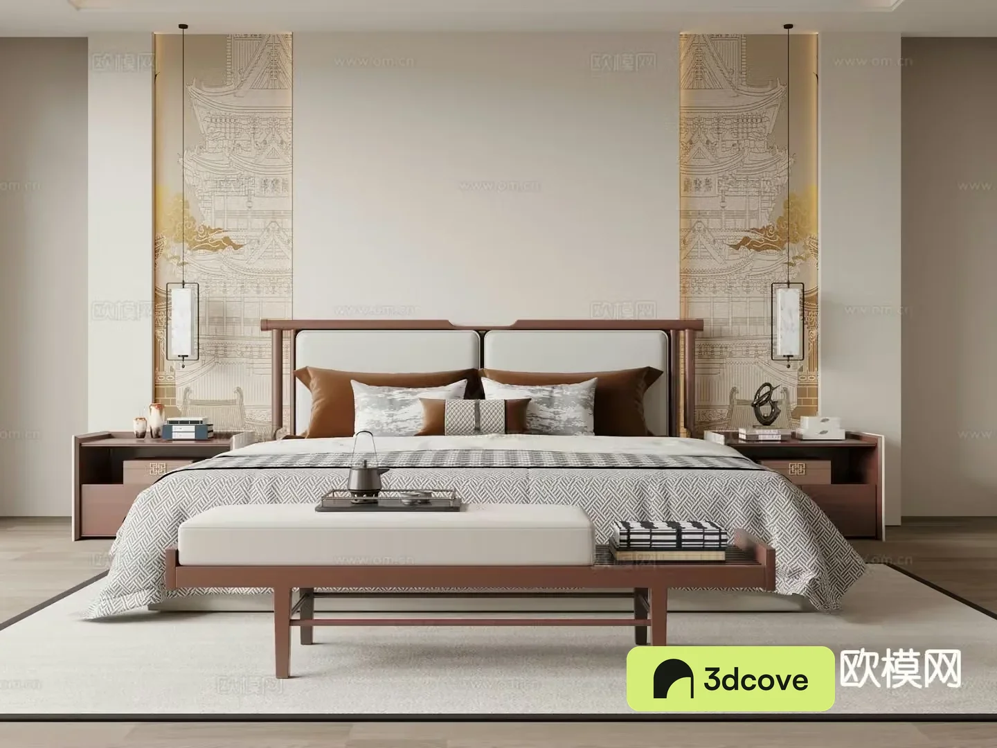 New Chinese style double bed