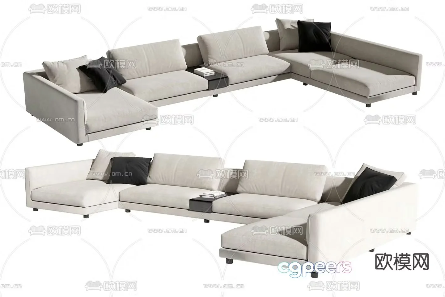 Multi-person sofa corner sofa 3d model