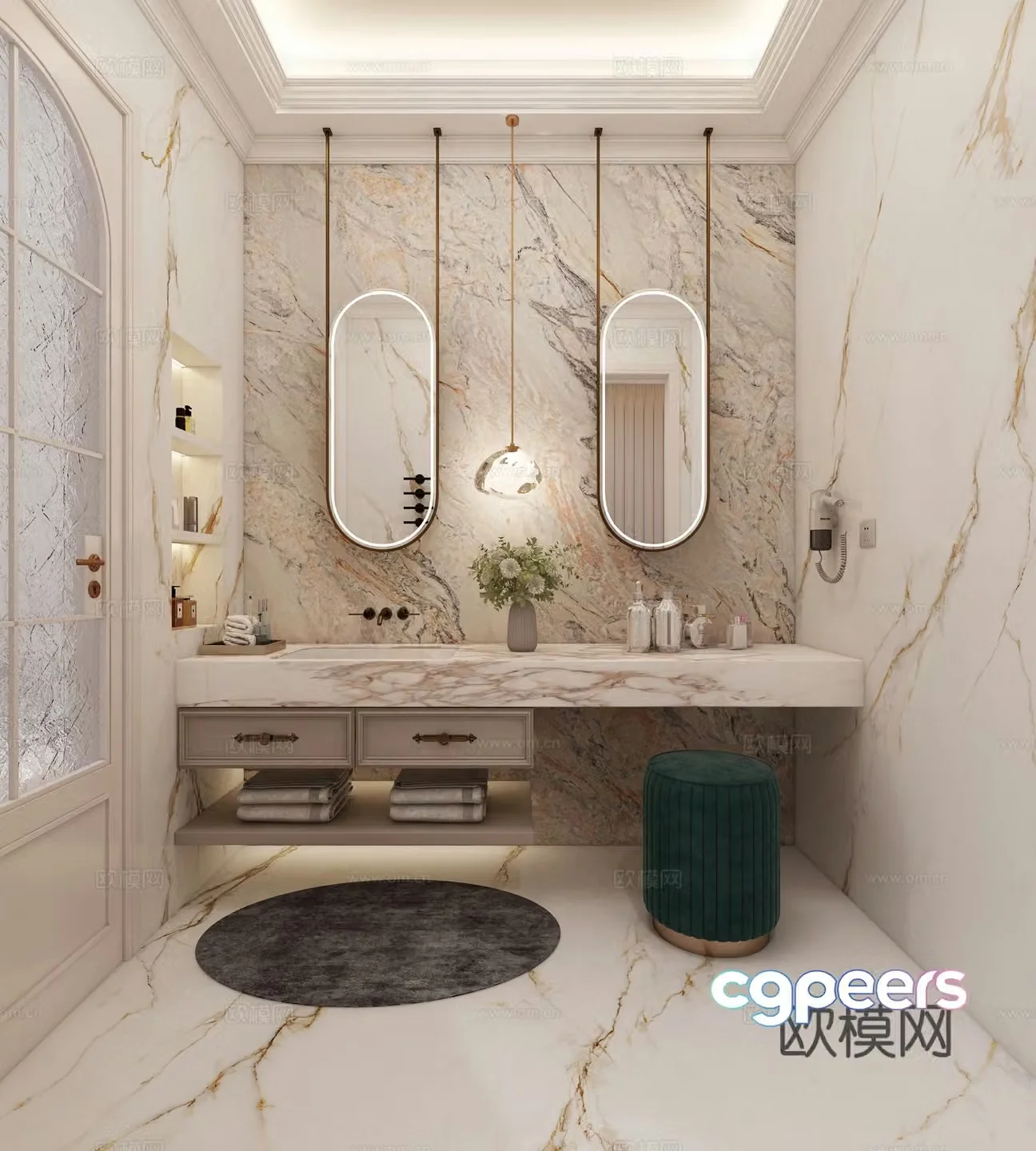 French bathroom 3d model