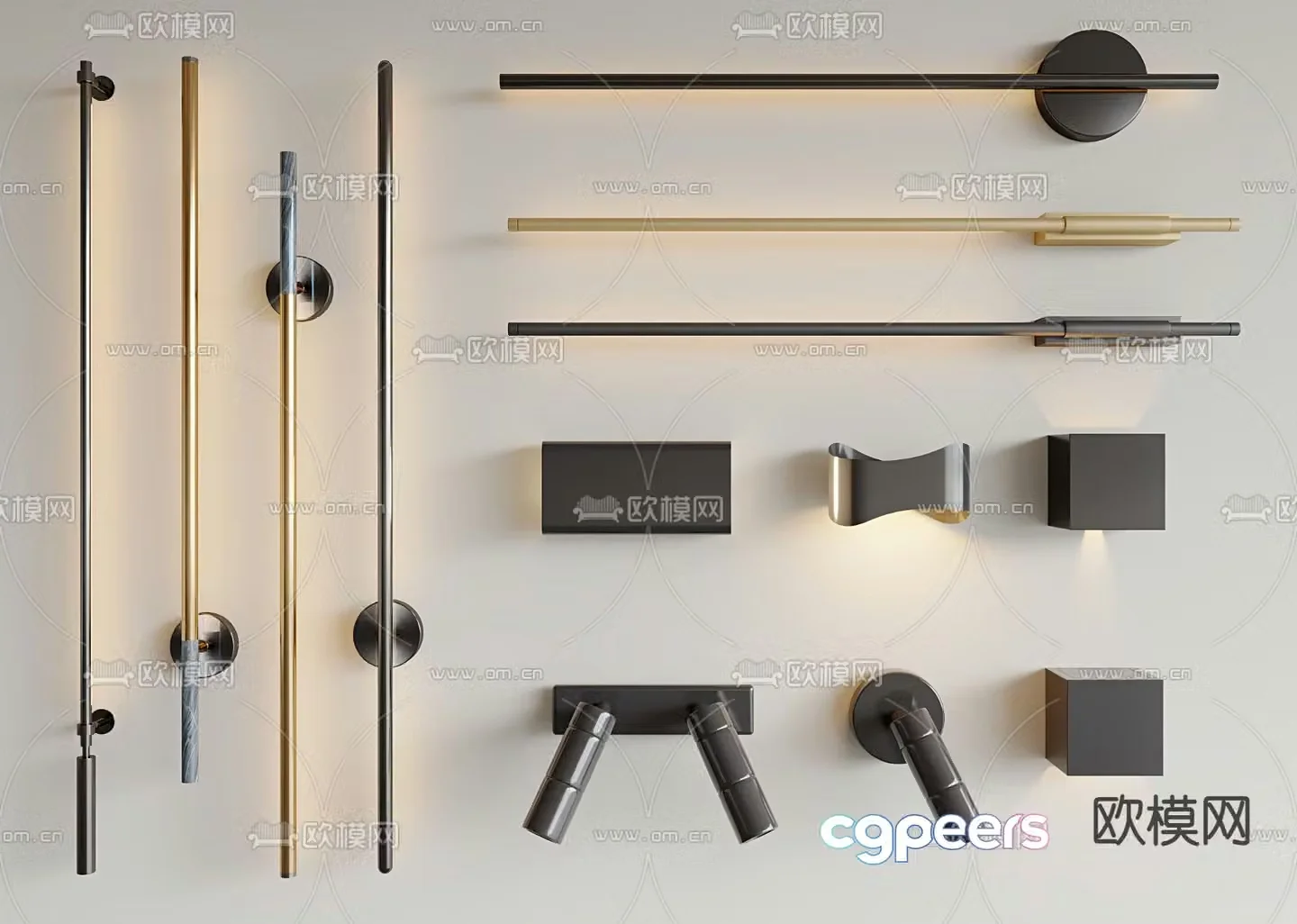Rotating wall lamp line wall lamp aisle lamp night lamp 3D model