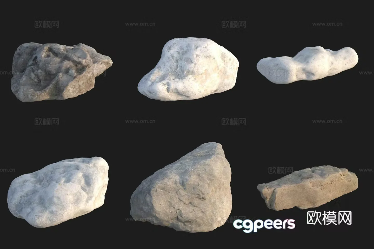 Beach beach stone rock 3d model