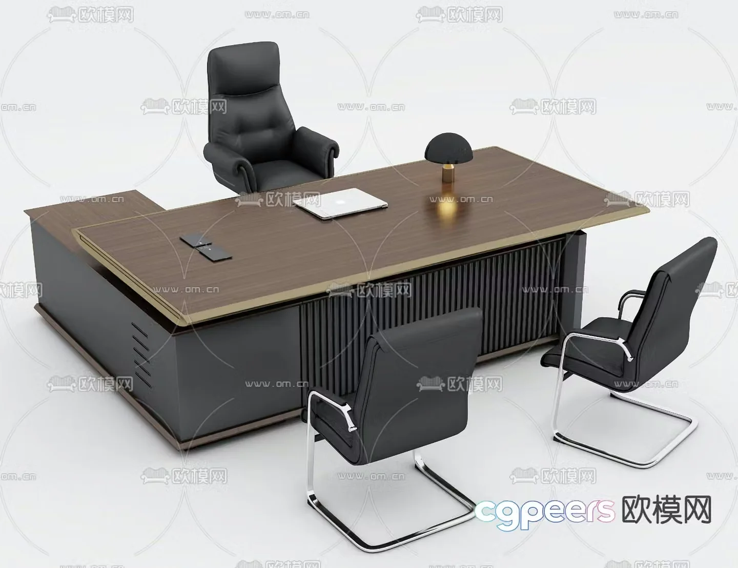 desk executive desk boss desk 3d model