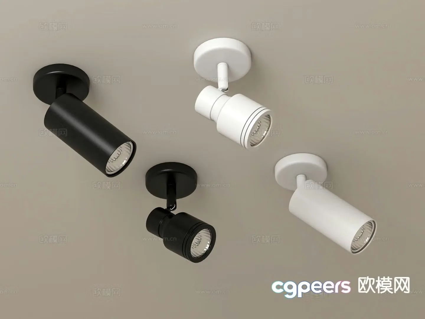 Modern spotlight downlight track light 3d model