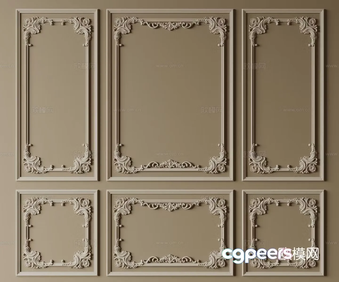 French gypsum line line corner line pu line 3d model