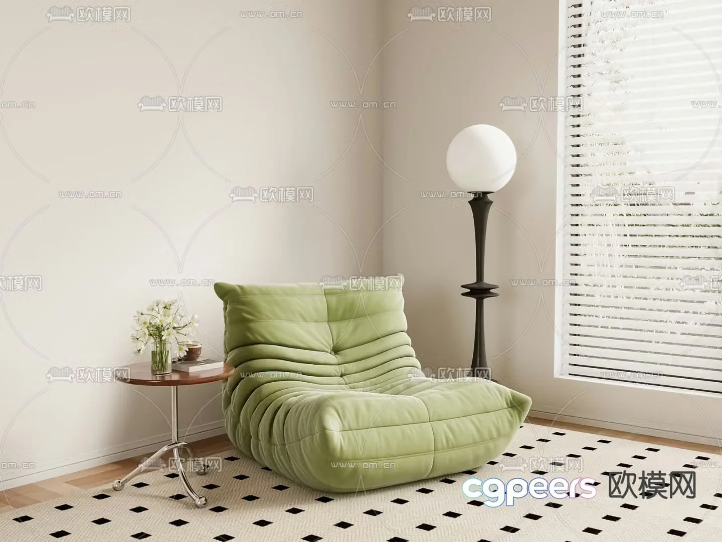 Caterpillar sofa beanbag sofa 3d model