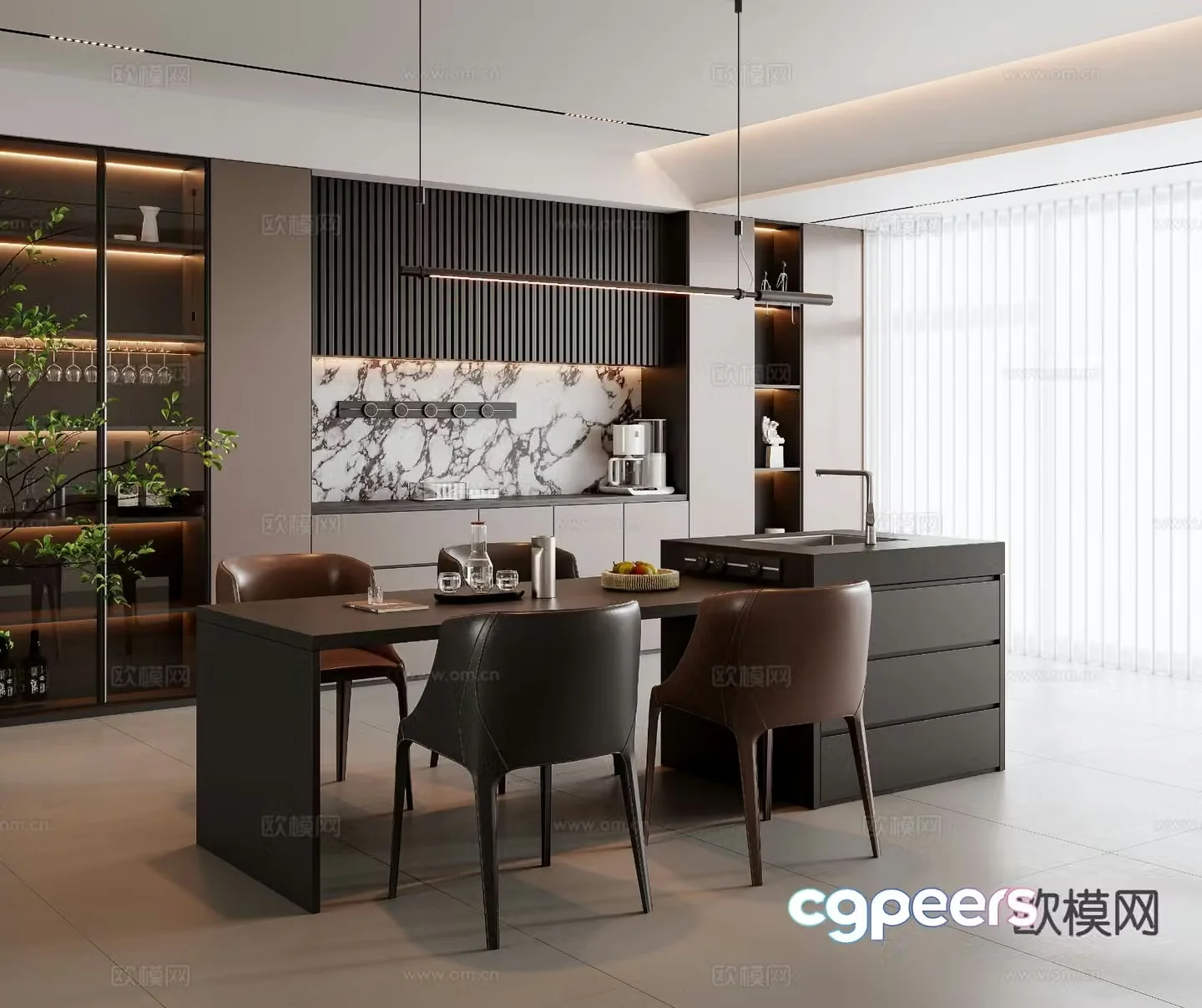 Italian restaurant Zhongdao restaurant 3d model