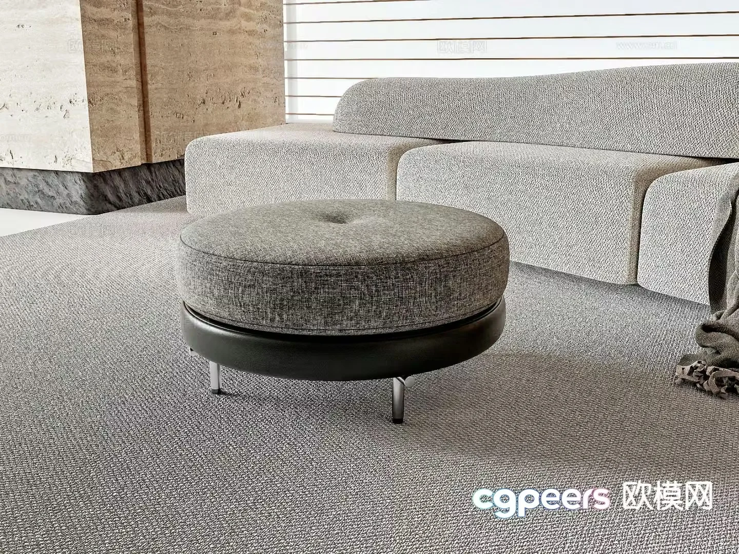Modern round stool stool sofa stool 3d model