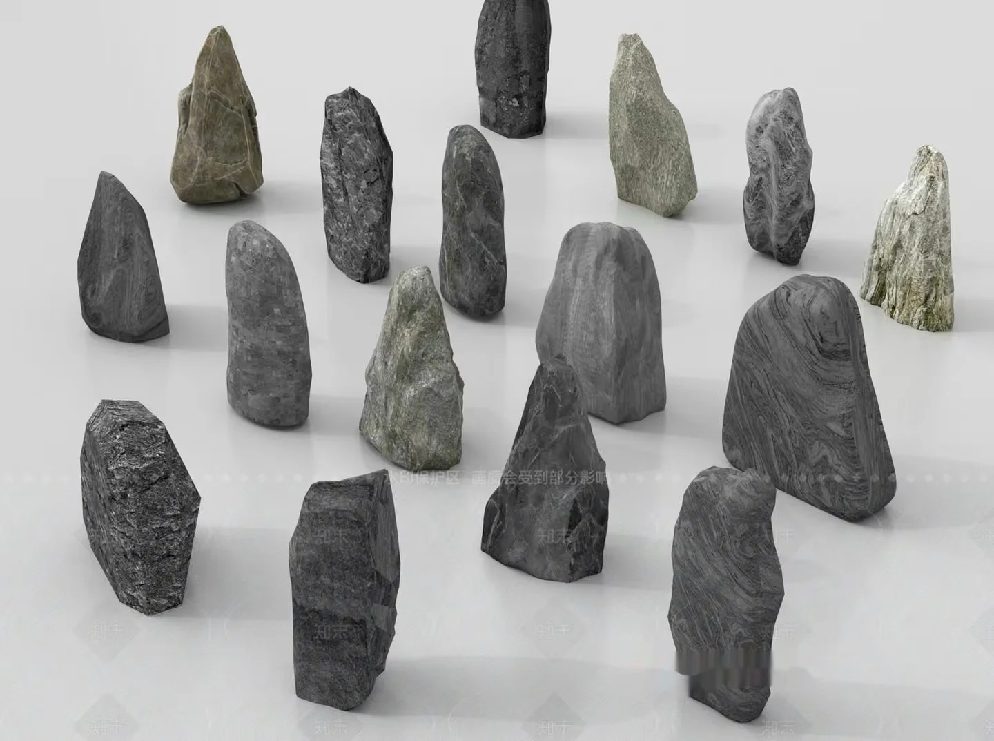 Small Grey Rocks 3D Model – 14751 – VRAY Render