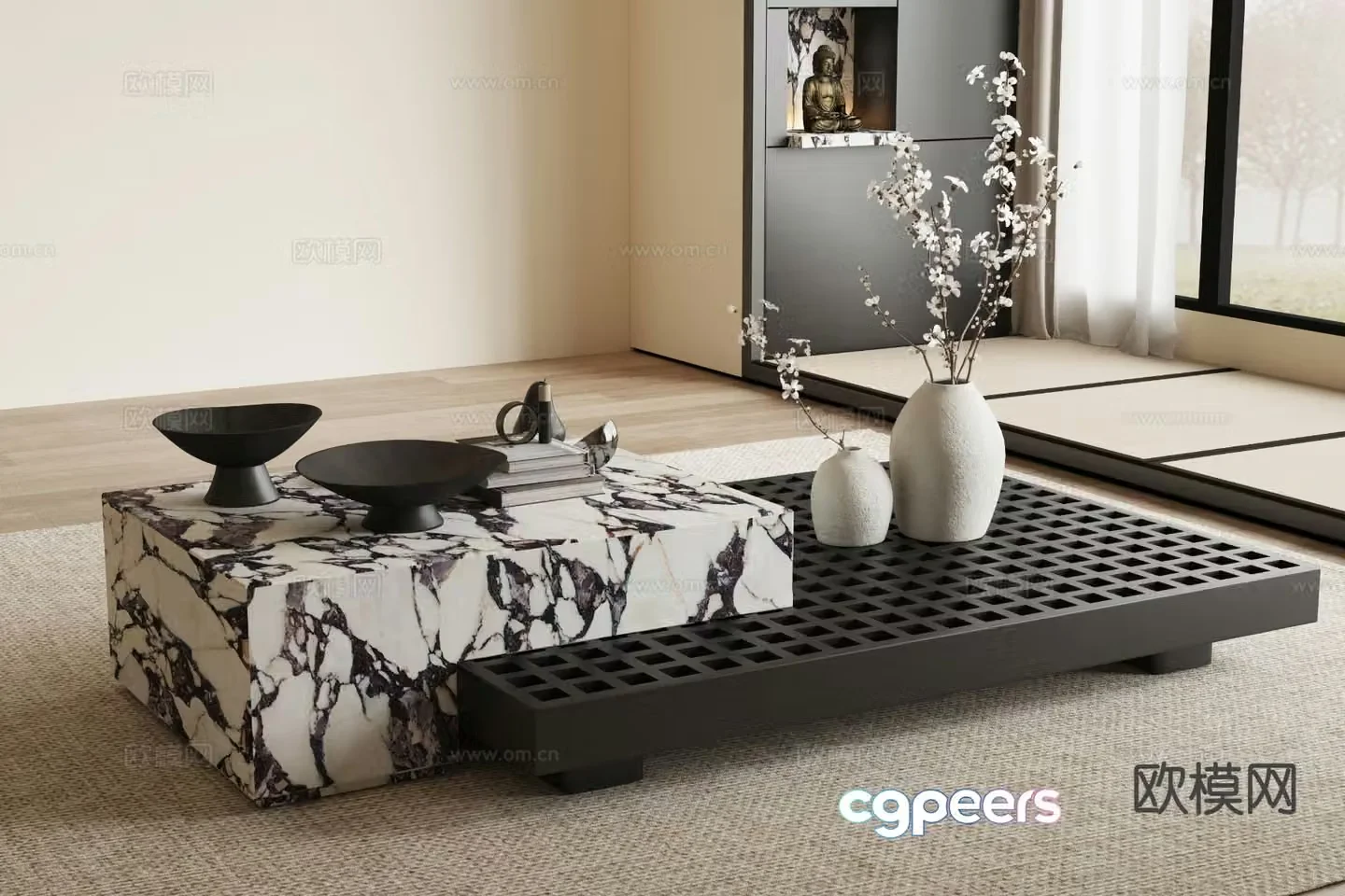 New Chinese Song style coffee table 3D model