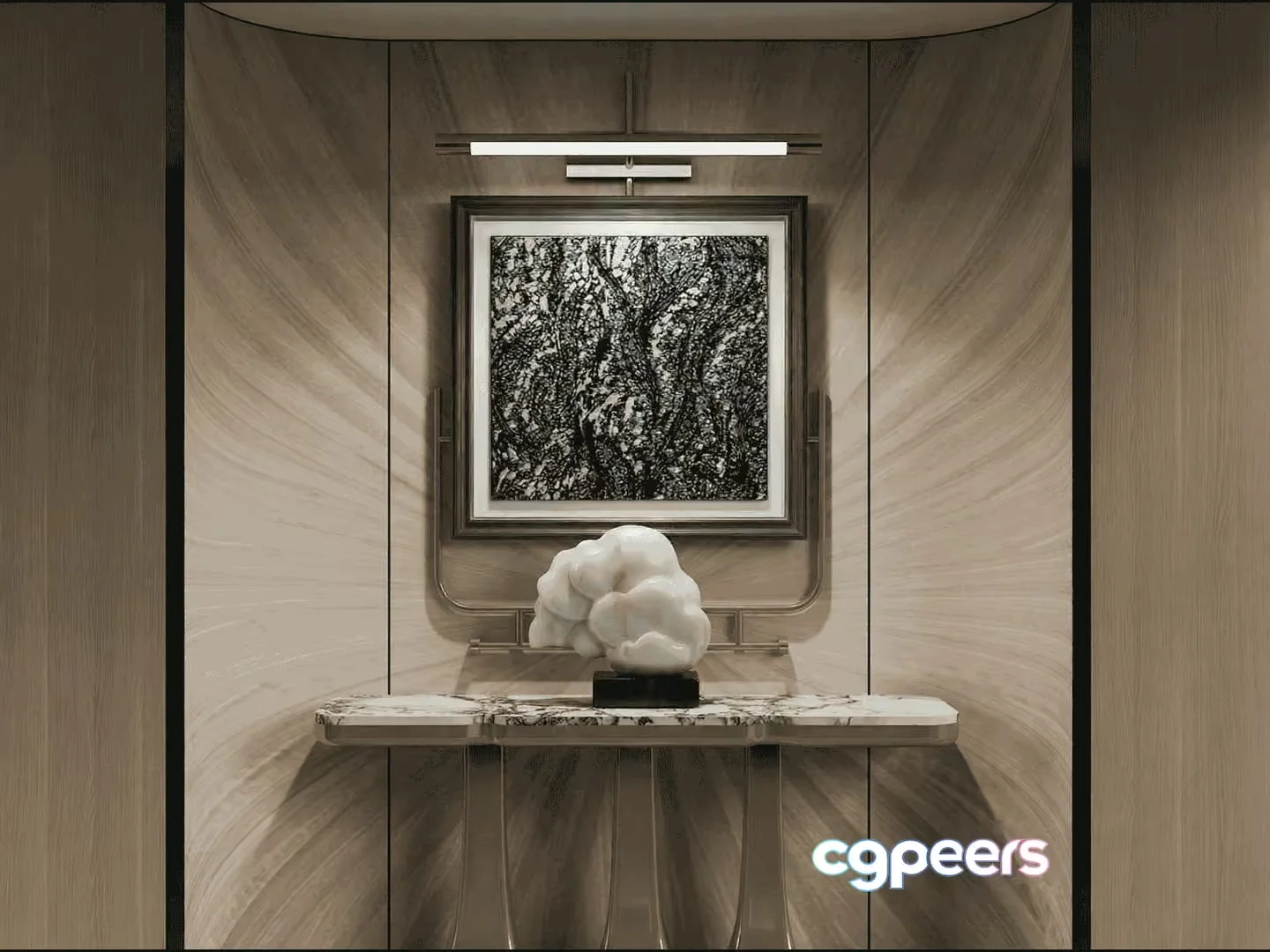 Modern Art Piece 3D Model – 15607 – VRAY Render
