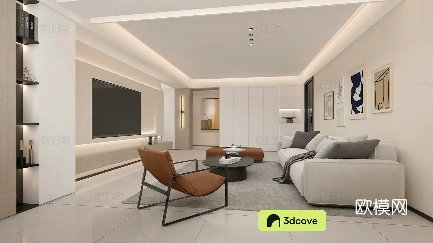Modern living and dining room