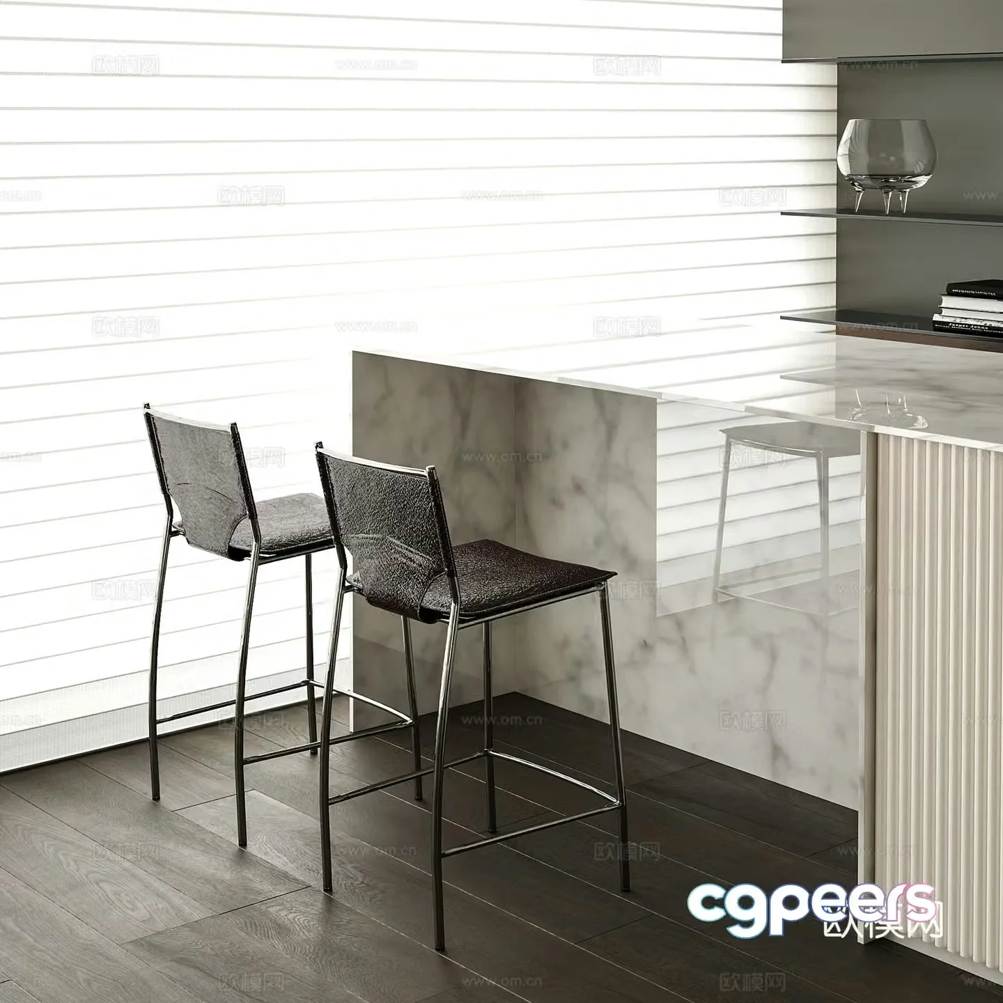Modern bar chair 3d model
