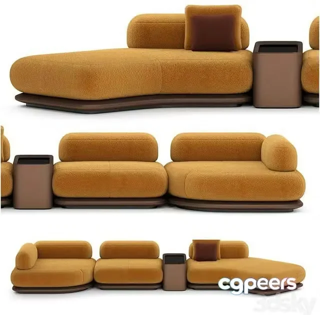 3ds Max Free – Sofa, fabric leather pillows