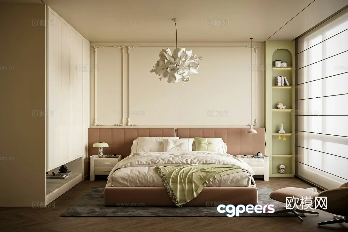Modern French bedroom 3d model