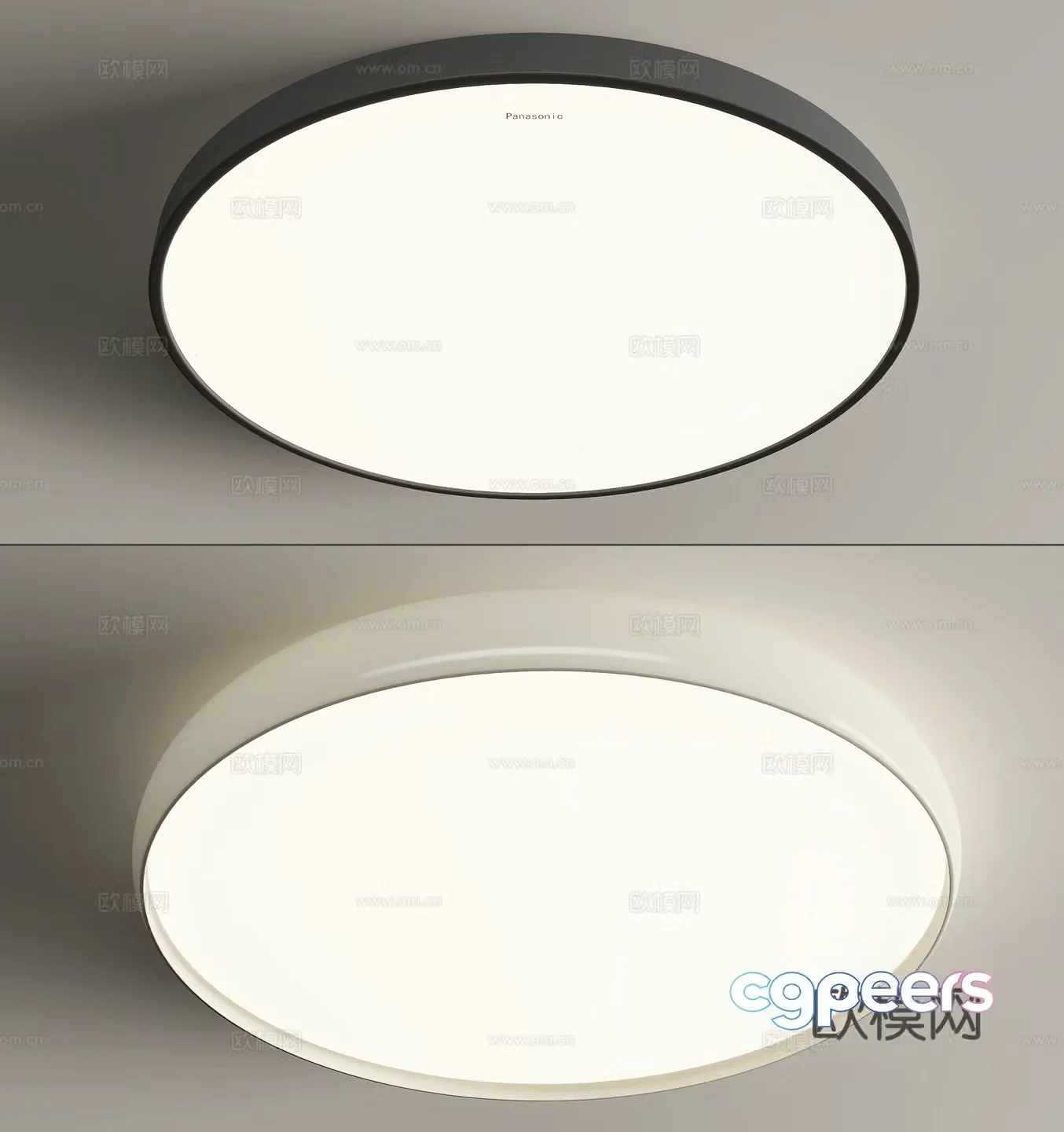 Modern ceiling lights Circular 3D model