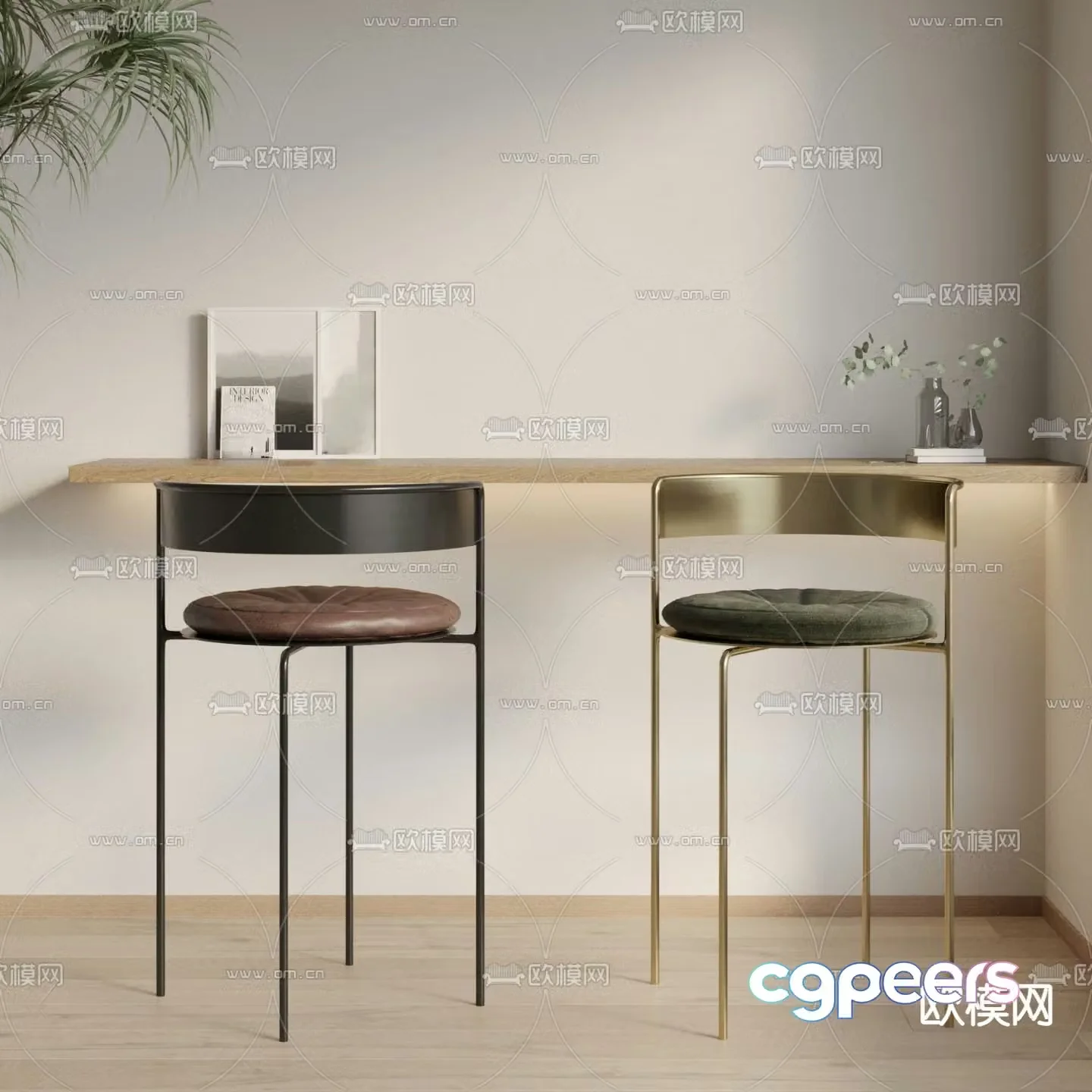 bar stool bar stool high stool 3d model