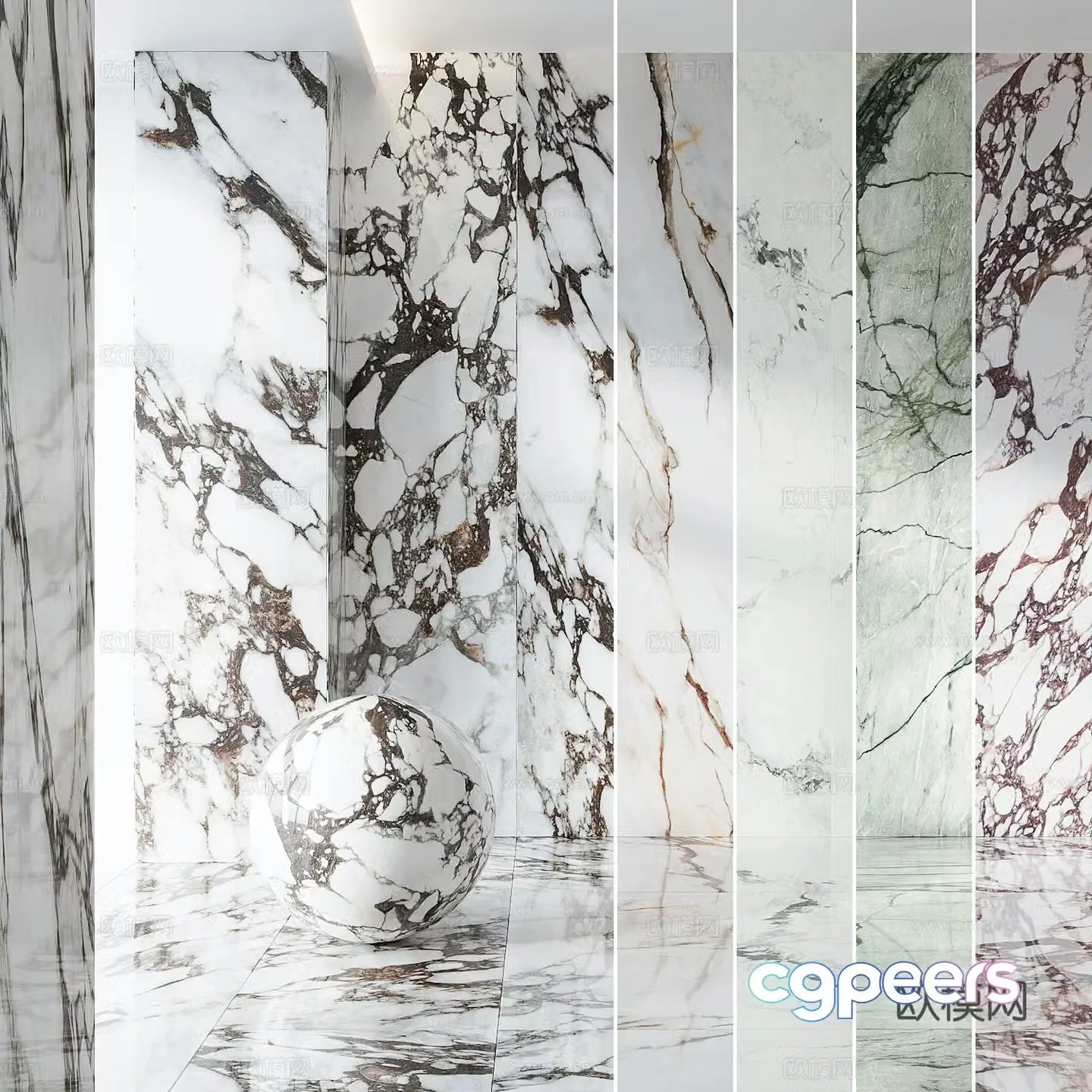 Rock slab marble luxury stone PU stone 3d model