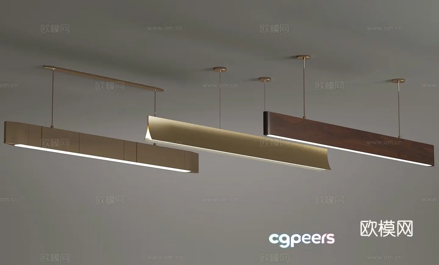 Modern medieval style chandelier long lamp 3d model