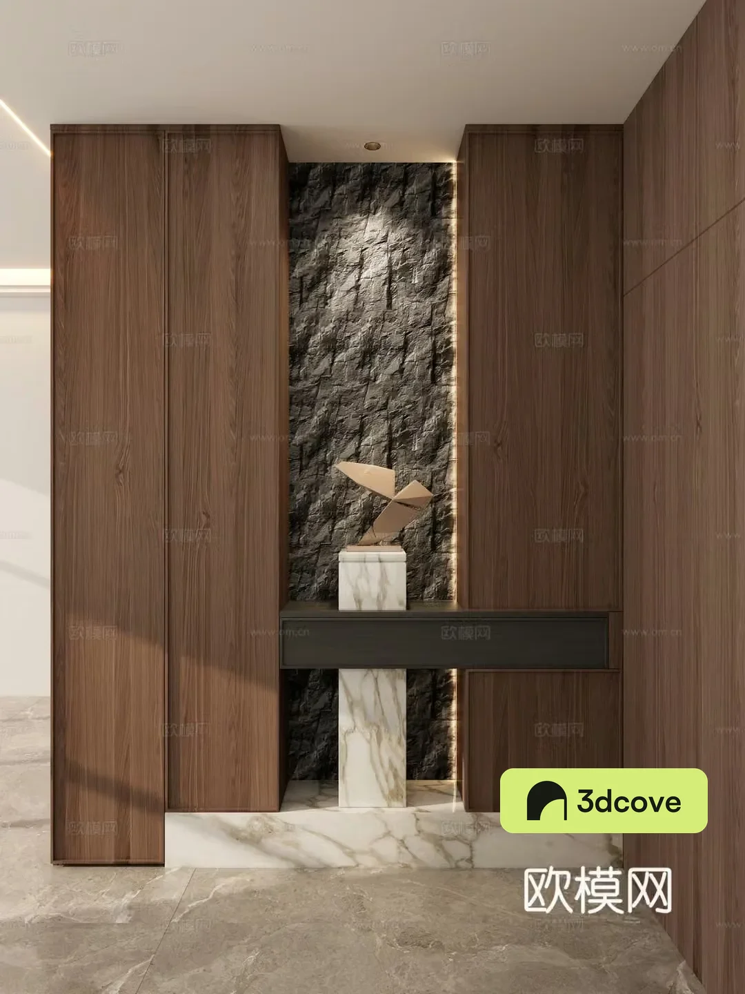 Italian mushroom stone end view cabinet sculpture entrance view entrance