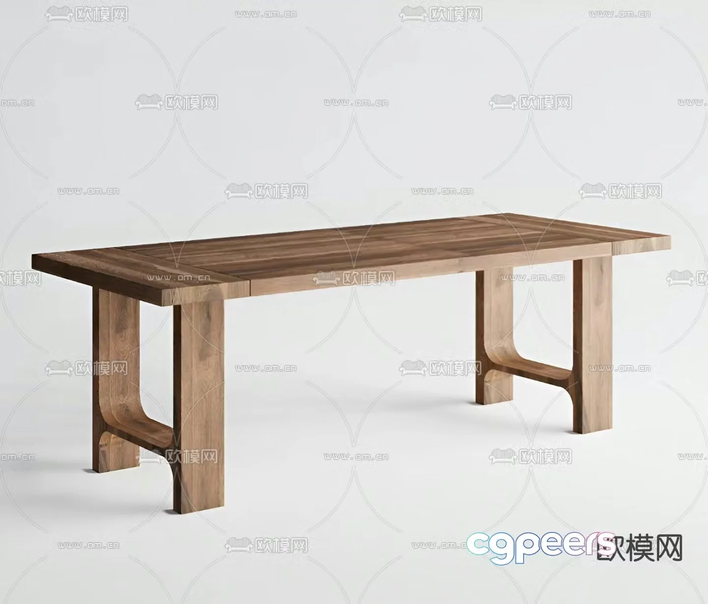 Wabi-sabi dining table long table 3d model