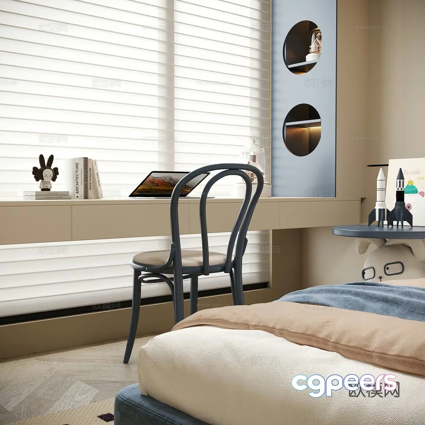 Modern desk and chair Children’s desk and chair 3d model