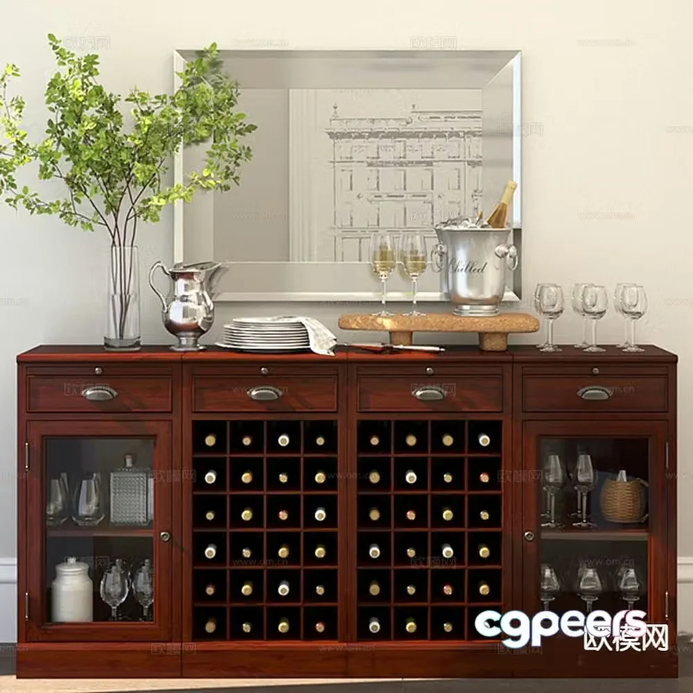American sideboard 3d model