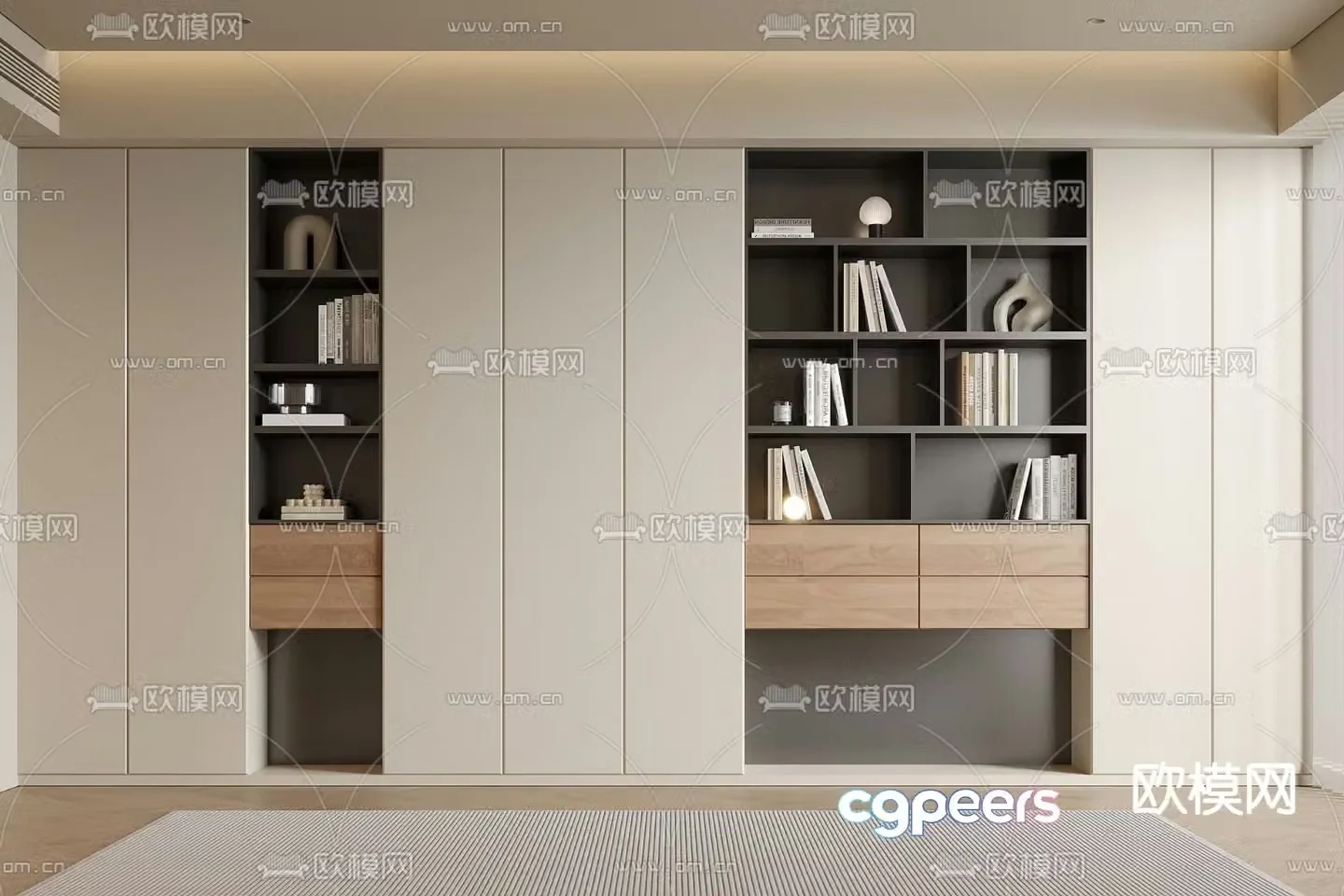 Modern bookcase 3d model