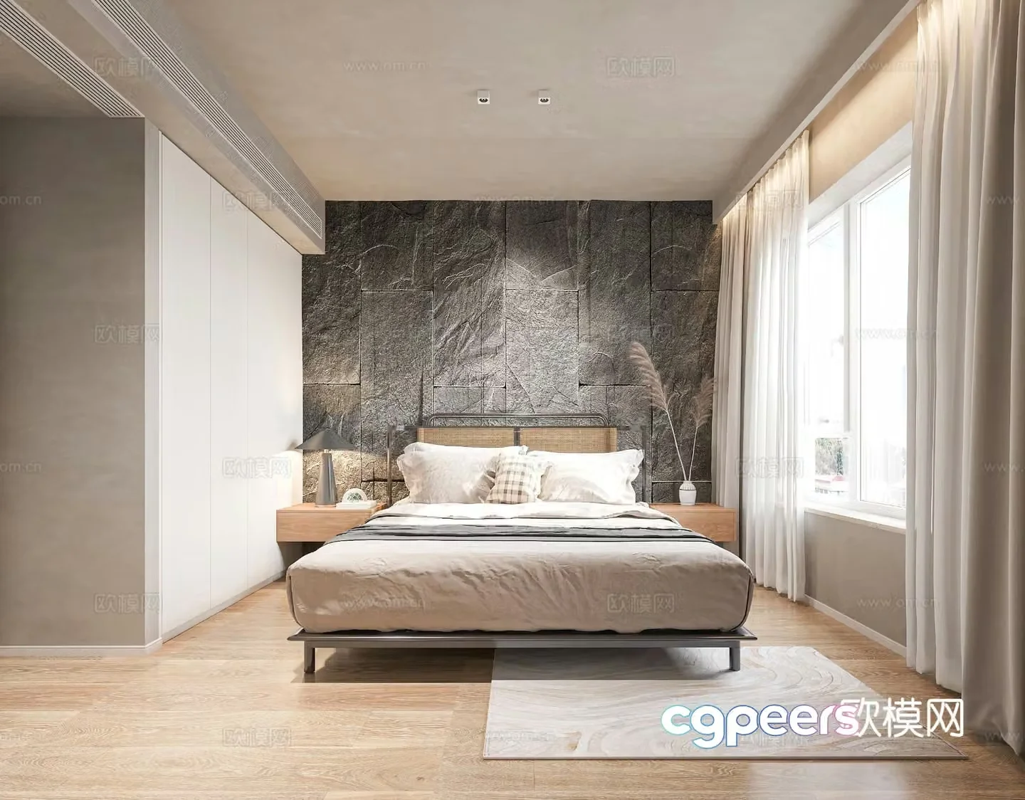 Modern bedroom master bedroom 3d model