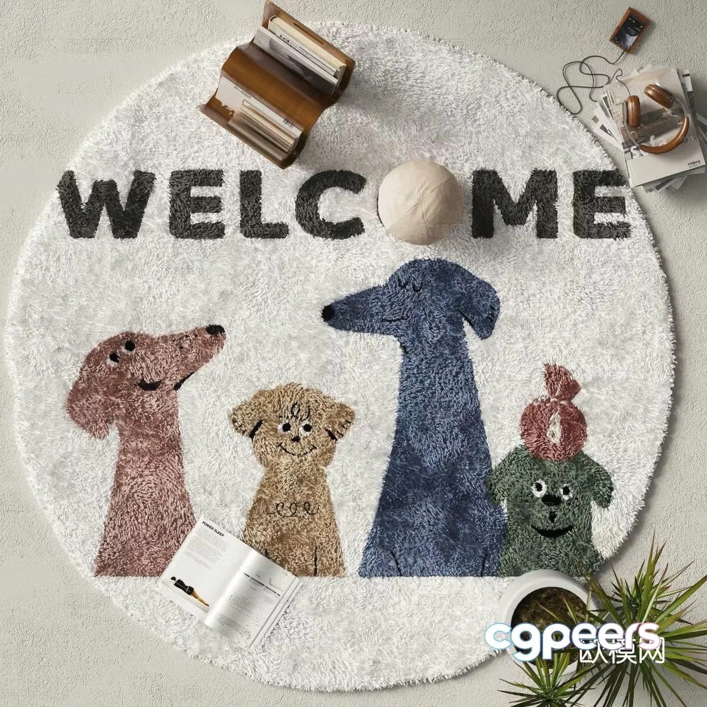 Children’s rug round rug 3d model