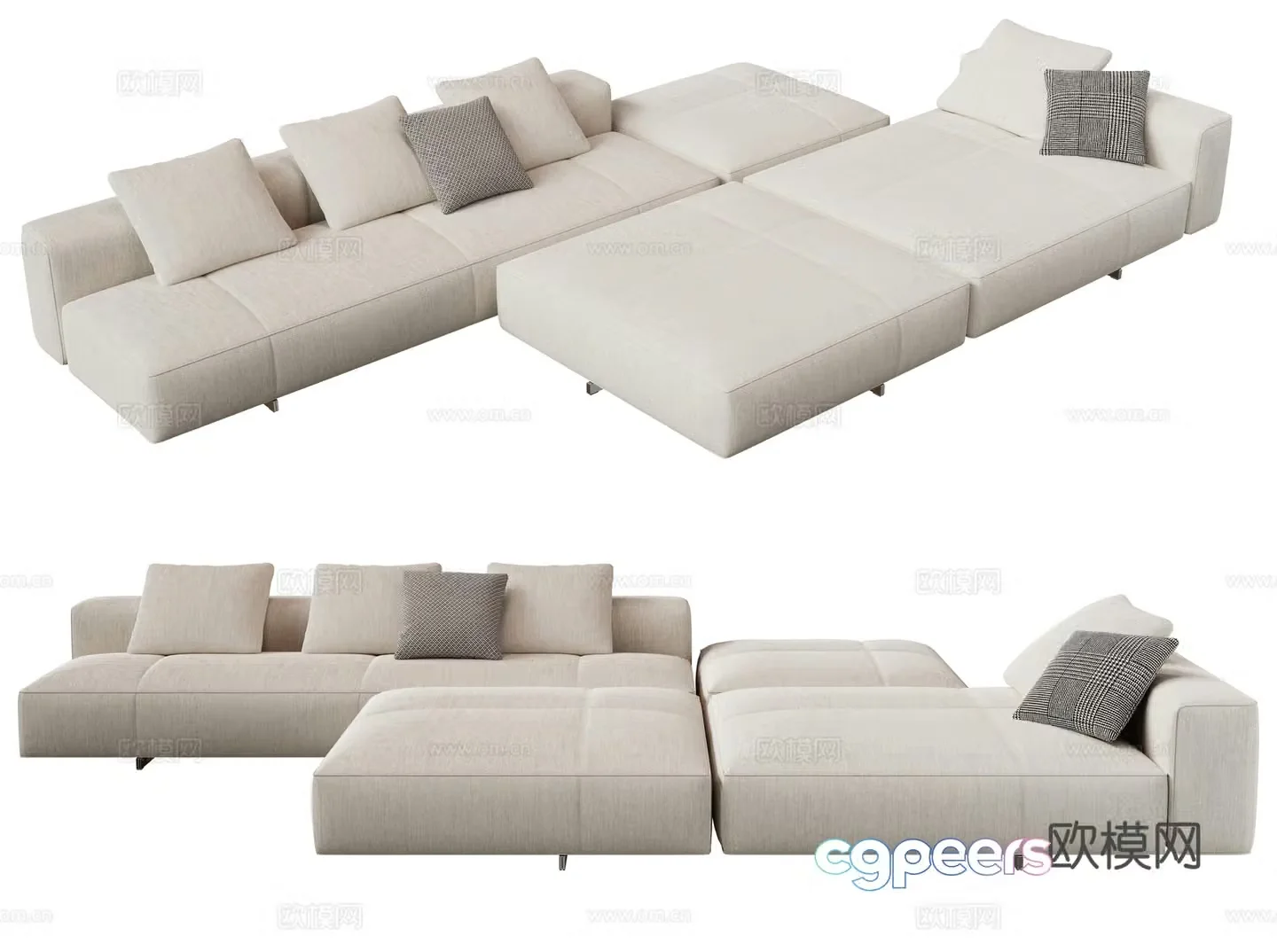 Minotti special-shaped sofa spliced â€‹â€‹sofa 3d model
